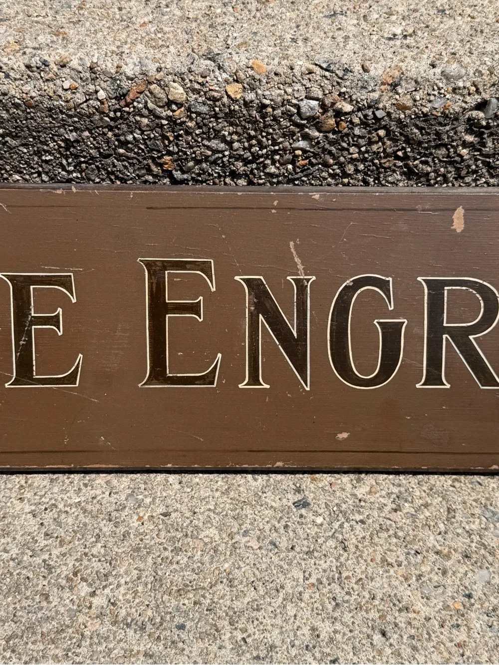 'DIE ENGRAVING' wooden vintage sign